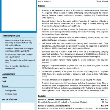 934-Chartered Accountant Experienced