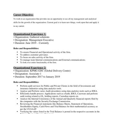 265-Business Administration Experienced