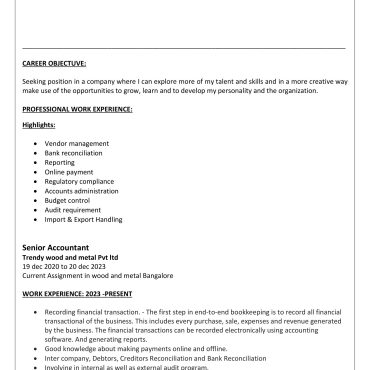 325-Business Administration Experienced