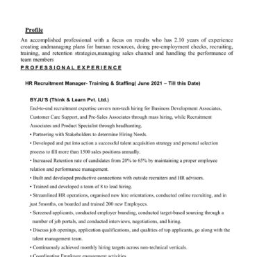 2067-HR Cum Recruitment and Admin Executive