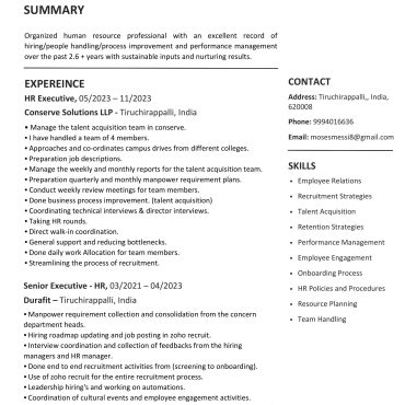 1829 - HR Cum Recruitment and Admin Executive