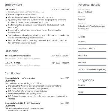 1365 - Senior Analyst