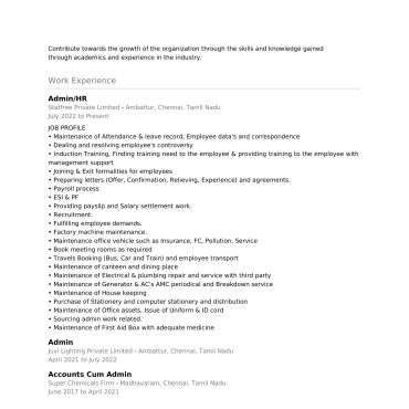 536-HR cum Recruitment and Admin Executive