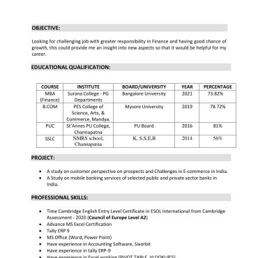 319-Business Administration Experienced