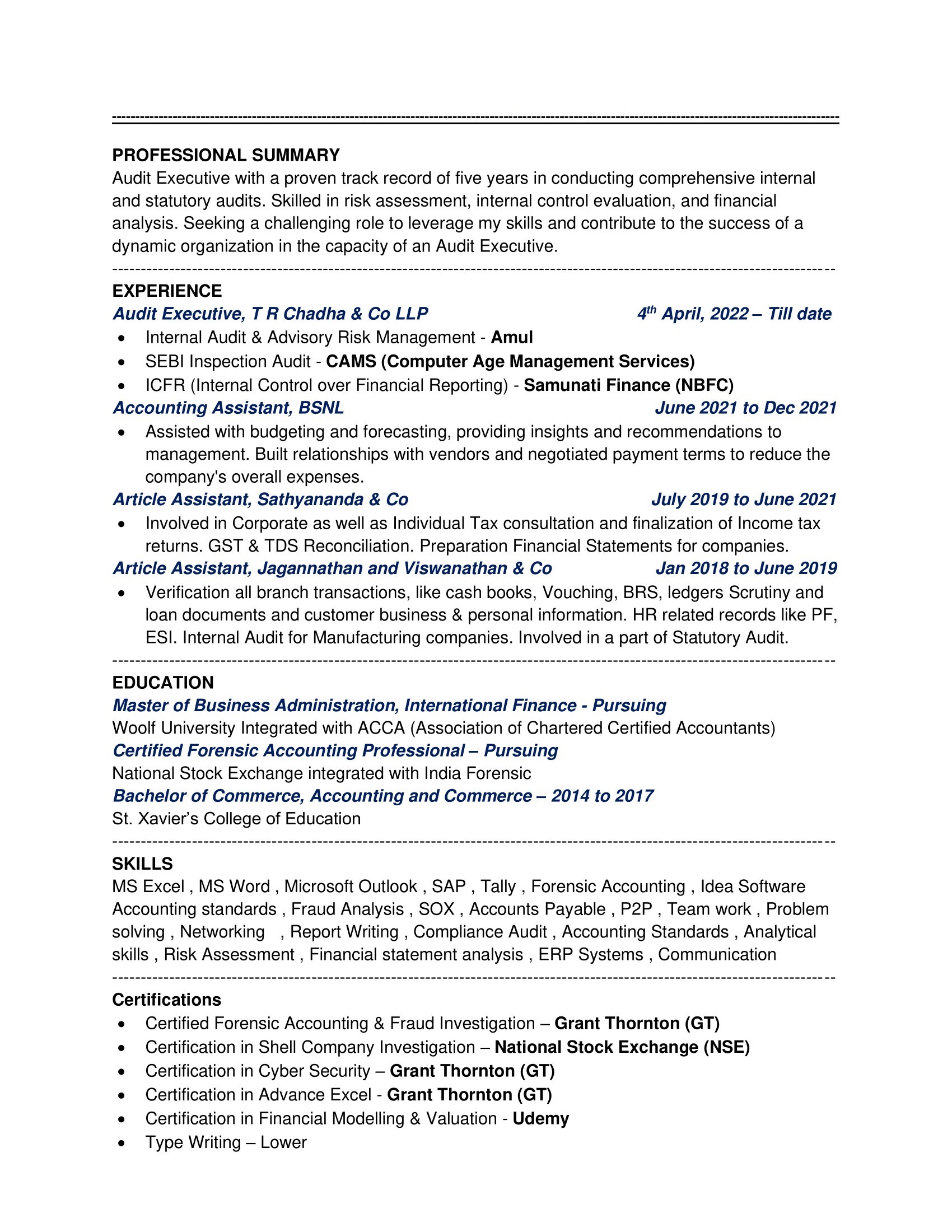 1054 - Junior Accountant