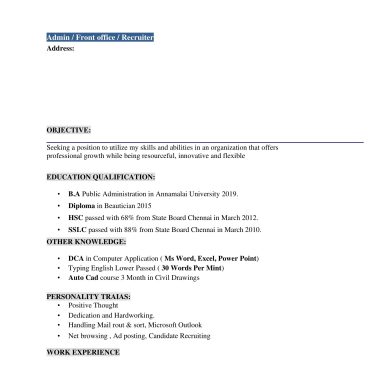 518-HR cum Recruitment and Admin Executive