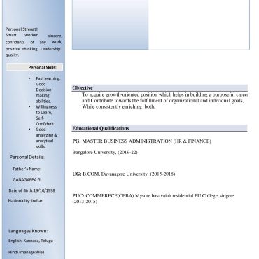 306-Business Administration Experienced