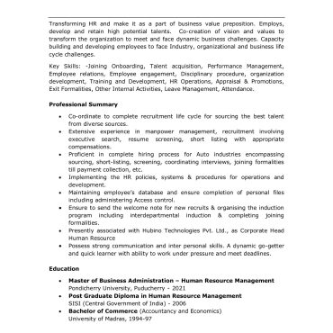 1175 - HR cum Recruitment and Admin Executive