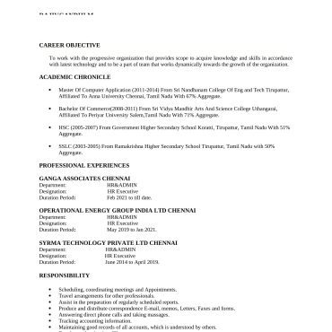 1471 - HR cum Recruitment and Admin Executive