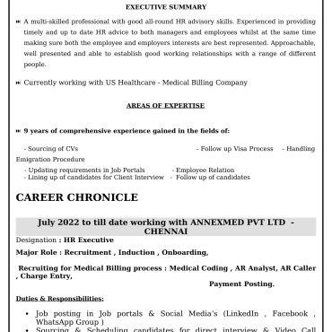 1985 - HR Cum Recruitment and Admin Executive
