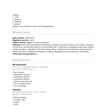 1156 - HR cum Recruitment and Admin Executive