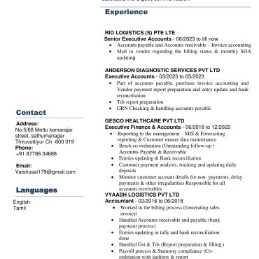 573-Business Administration Experienced