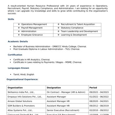 12010 - HR cum Recruitment and Admin Executive