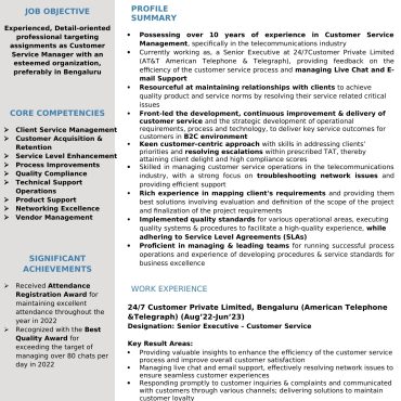 12320 - Customer Support Executive