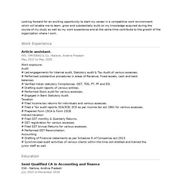 12707-Semi Qualified Professional / Senior Accountant