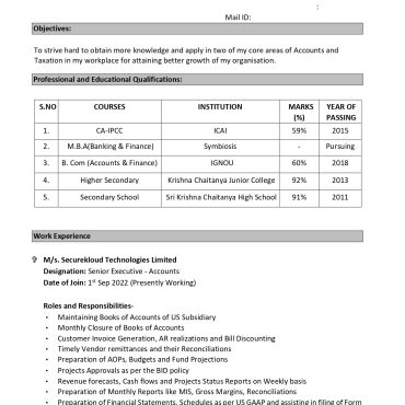 13774-Senior Accountant/CWA/CS Experienced