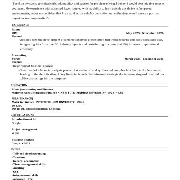 15120-Business Administration Fresher