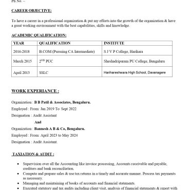 17367-Semi Qualified Professional/Audit Coordinators