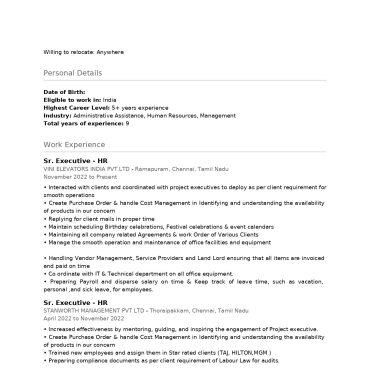 14342-HR cum Recruitment And Admin Executive