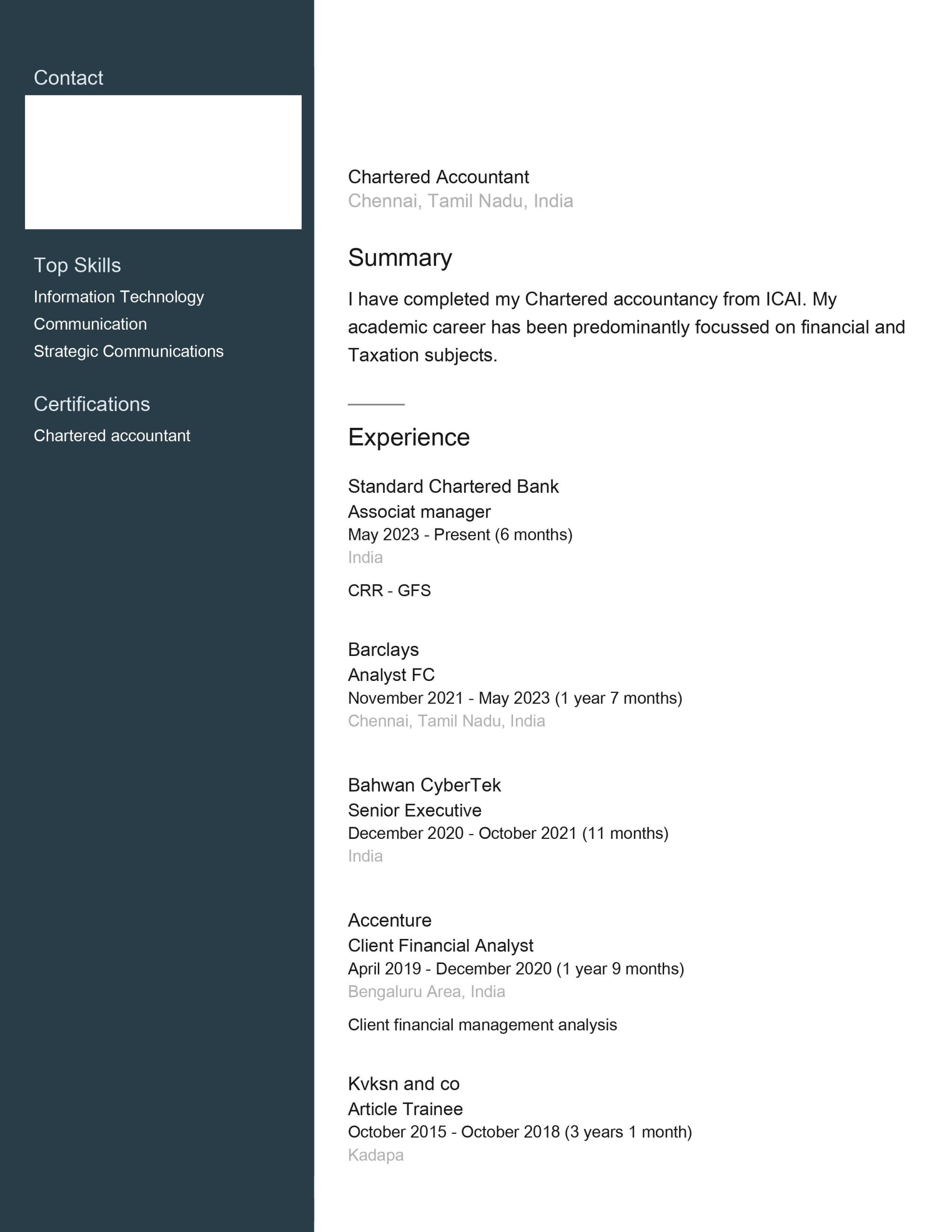 15116-Chartered Accountant Experience