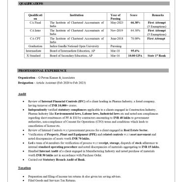 13980-CWA/CS Experienced