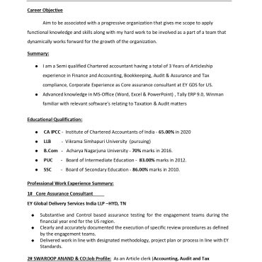 17554-CWA/CS Experience